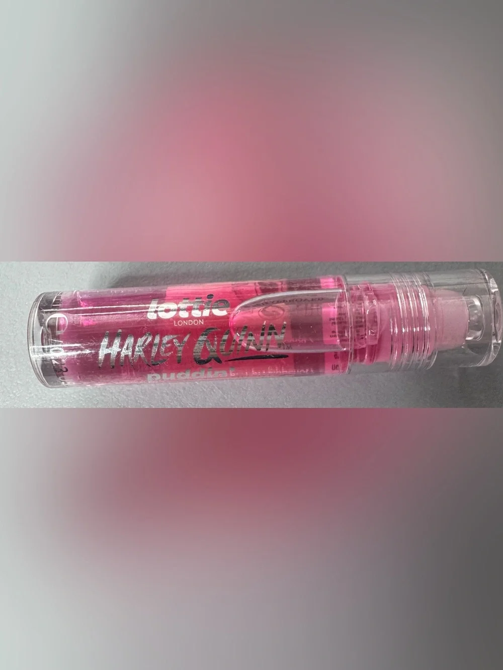 Lottie London Harley Quinn Pink Lip Gloss sheer pink clear